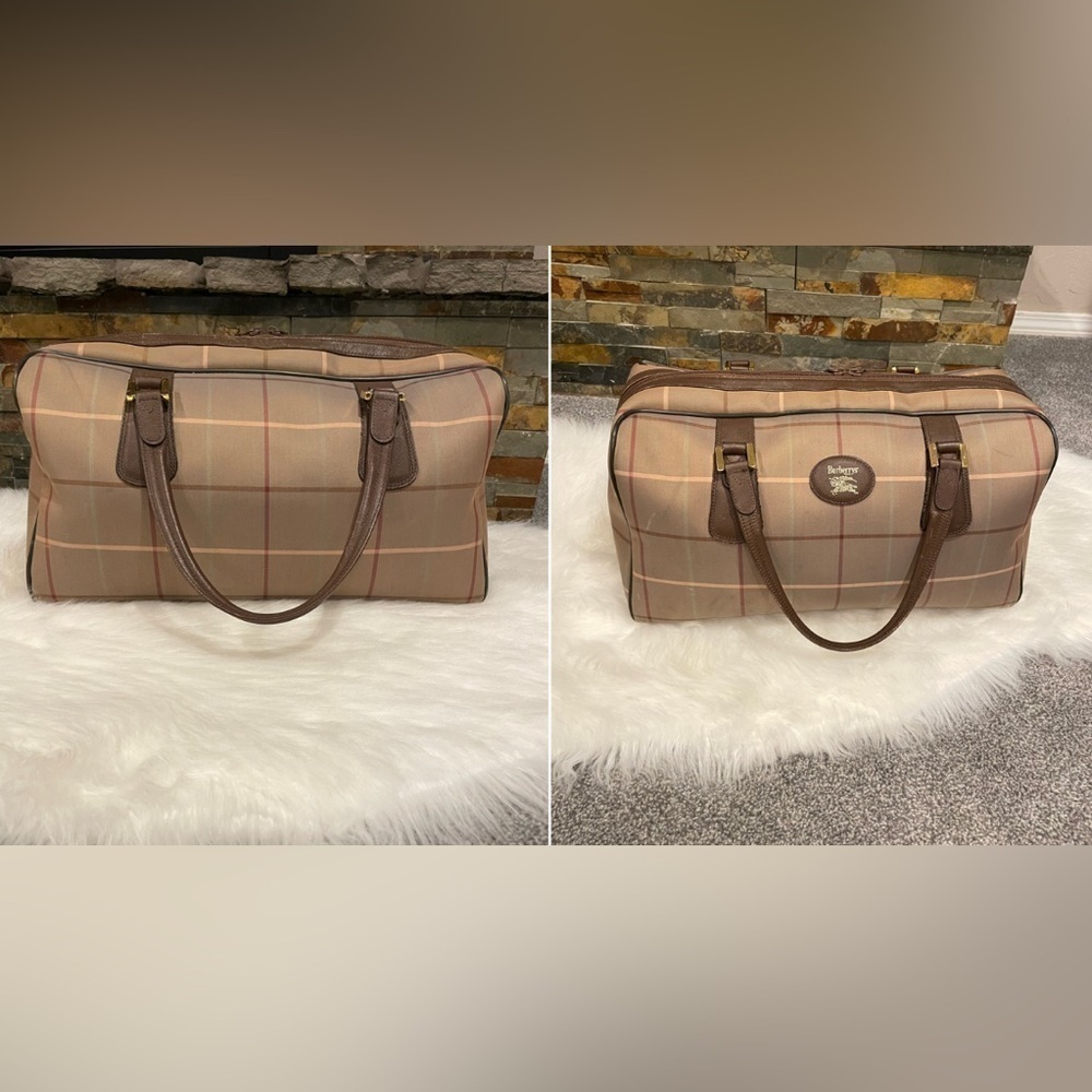 Vintage Burberrys Nova Check Travel Boston Bag - Picture 13 of 16